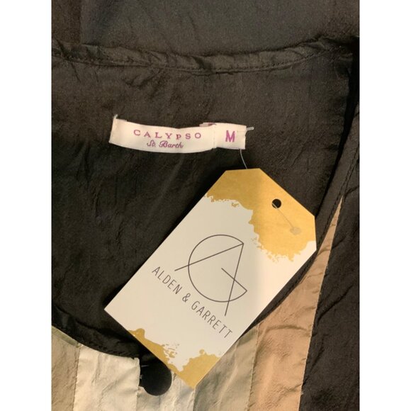 Calypso St. Barth Black & Gray 100% Silk Sleeveless Dress, Size Medium - Picture 5 of 5